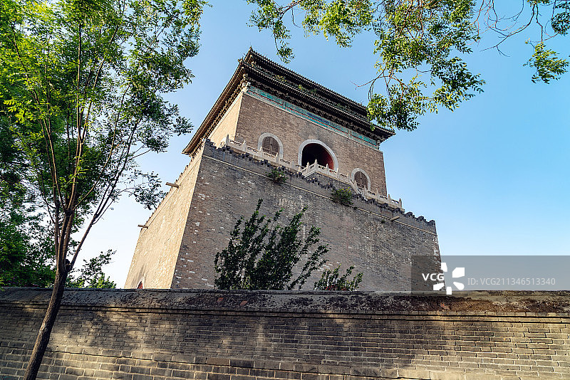 中国北京著名旅游目的地钟鼓楼图片素材