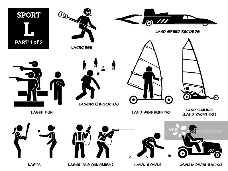 体育运动项目字母L图标：曲棍球图片素材