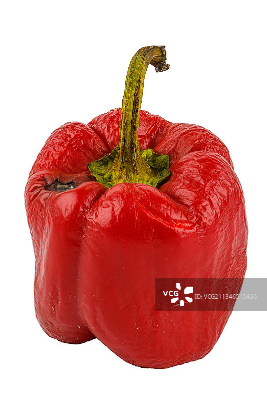 白色背景上的红甜椒特写图片素材