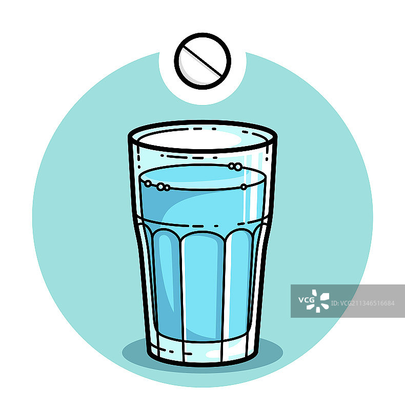 泡腾片落入玻璃杯水中图片素材