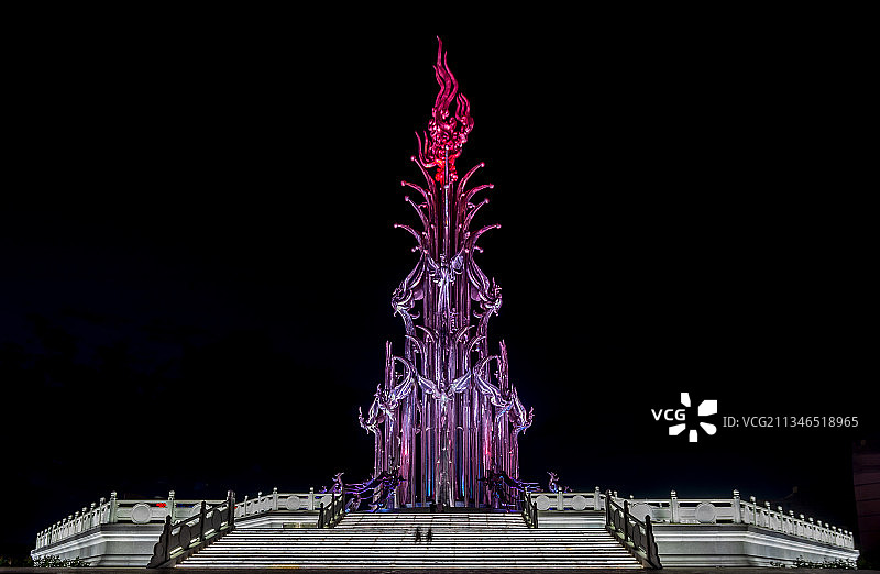 克拉玛依之歌雕塑、地标建筑、凤凰造型图片素材