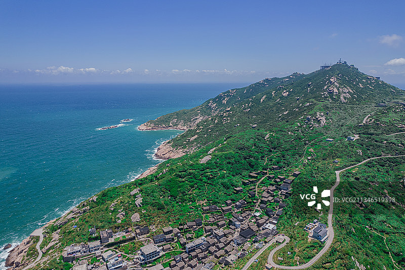 东极岛庙子湖东福山航拍图片素材