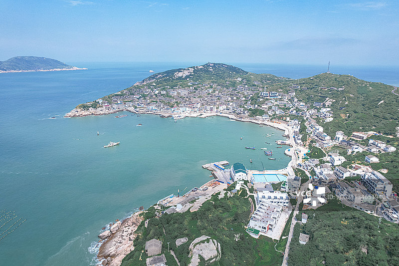 东极岛庙子湖东福山航拍图片素材