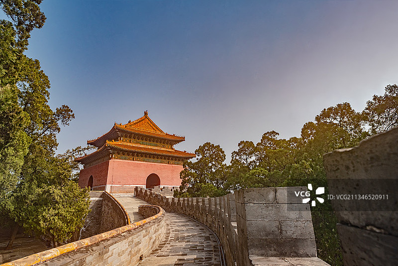 北京明十三陵昭陵宝城明楼图片素材