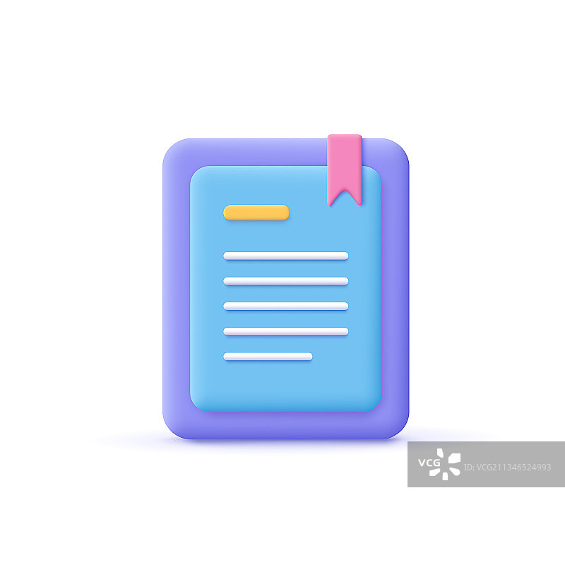 3D卡通风格极简电子书阅读器图片素材