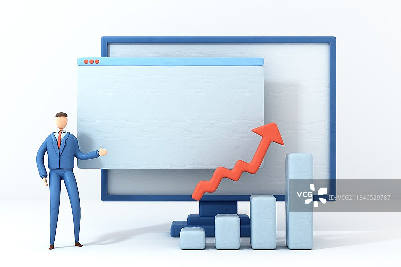 3D渲染的黏土风格人物图片素材