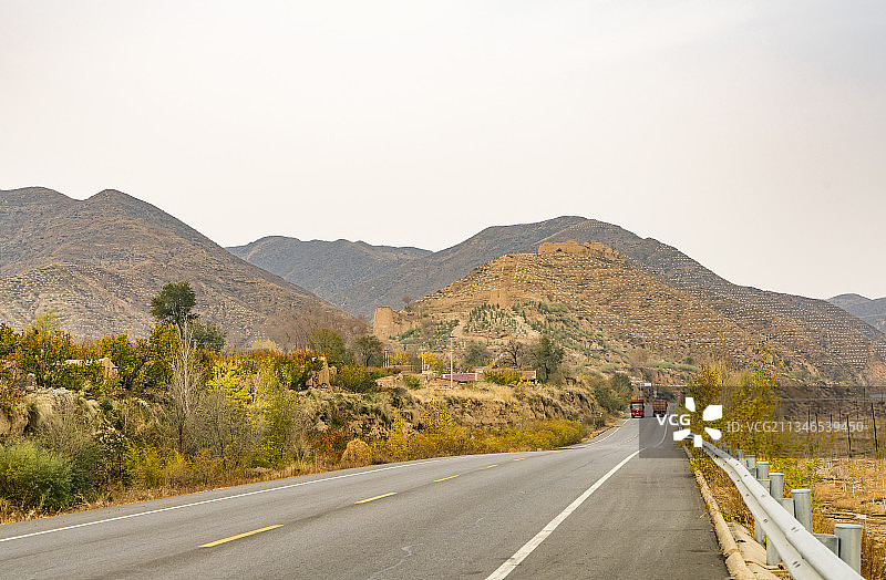 20181020中国 河北省 阳原县 乡村道路图片素材