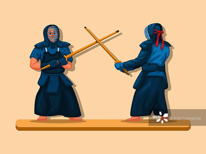 剑道日本武术木剑格斗图片素材