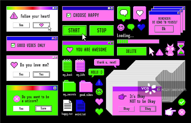 20世纪80-90年代旧电脑美学图片素材