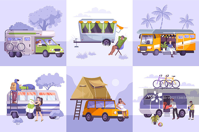 露营场景构图集图片素材