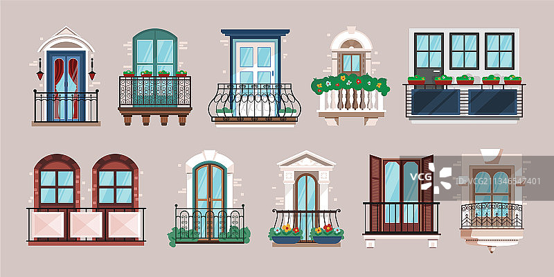 水平阳台合集图片素材