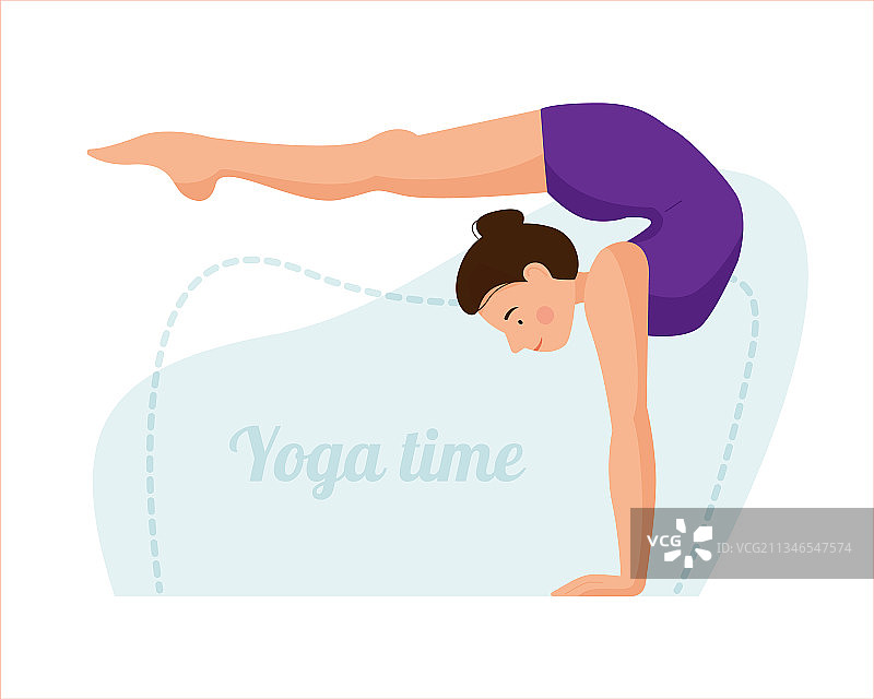 瑜伽女孩平衡场景图片素材