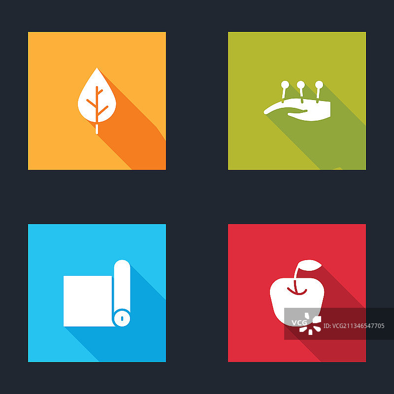 树叶针灸疗法健身垫卷图片素材