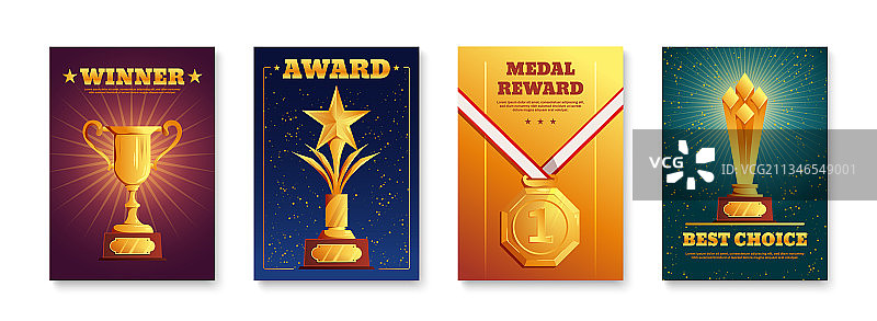 奖杯奖牌海报合集图片素材