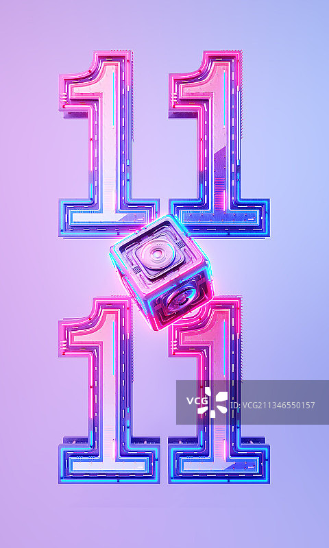 3D渲染的霓虹灯光展台图片素材