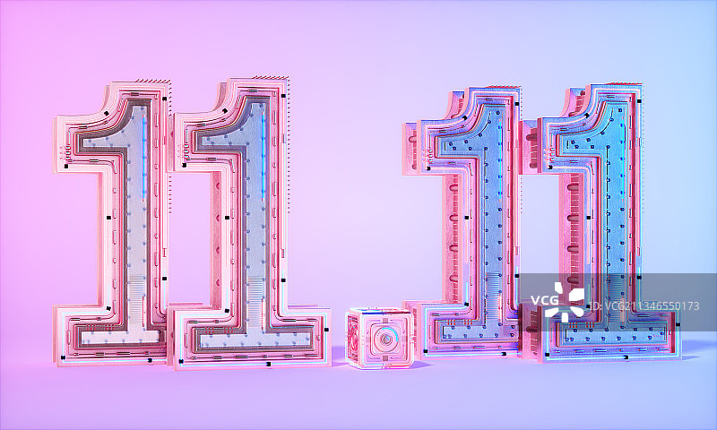 3D渲染的霓虹灯光展台图片素材