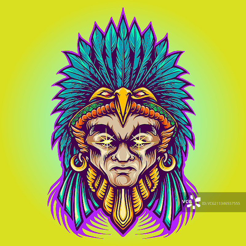 阿兹特克印第安战士图片素材