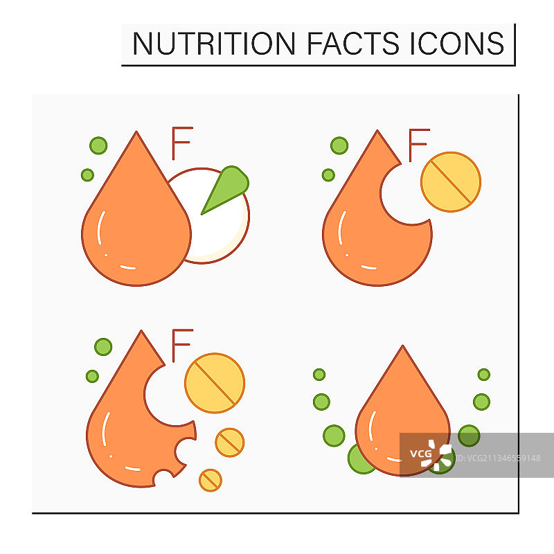 营养成分彩色图标集图片素材