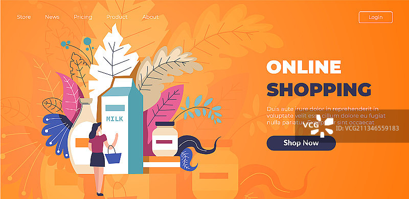 在网上购买产品和食物图片素材