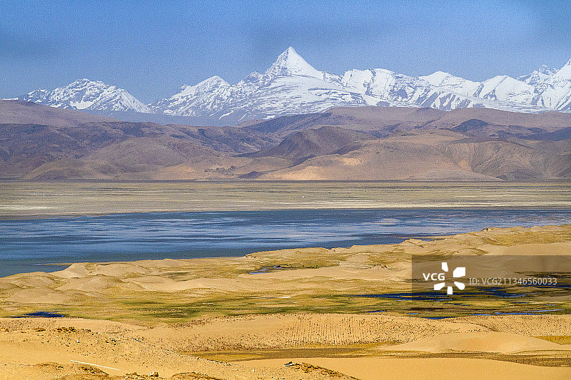 日喀则萨嘎县到普兰玛旁雍措沿途风光图片素材