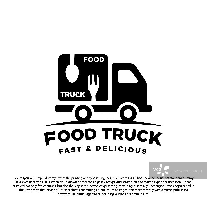 餐车设计logo剪影图片素材