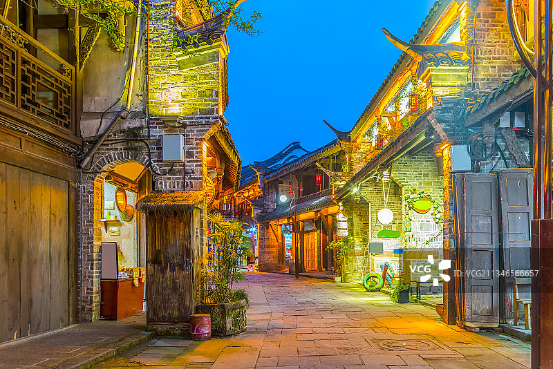 成都黄龙溪古镇街景图片素材