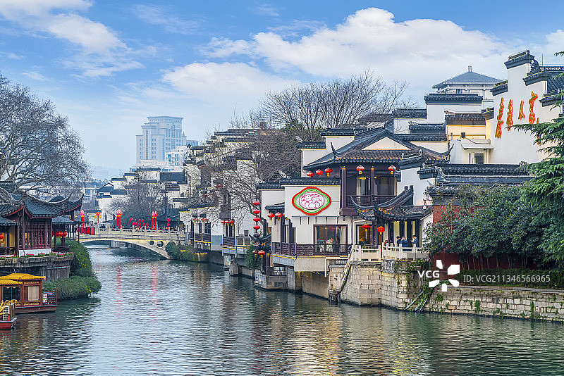 南京夫子庙秦淮河风景图片素材