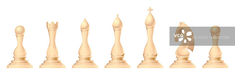 国际象棋棋子套装：国王、王后、主教图片素材