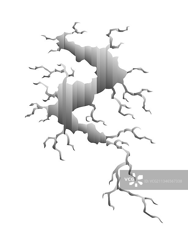 地震后的地面裂缝图片素材