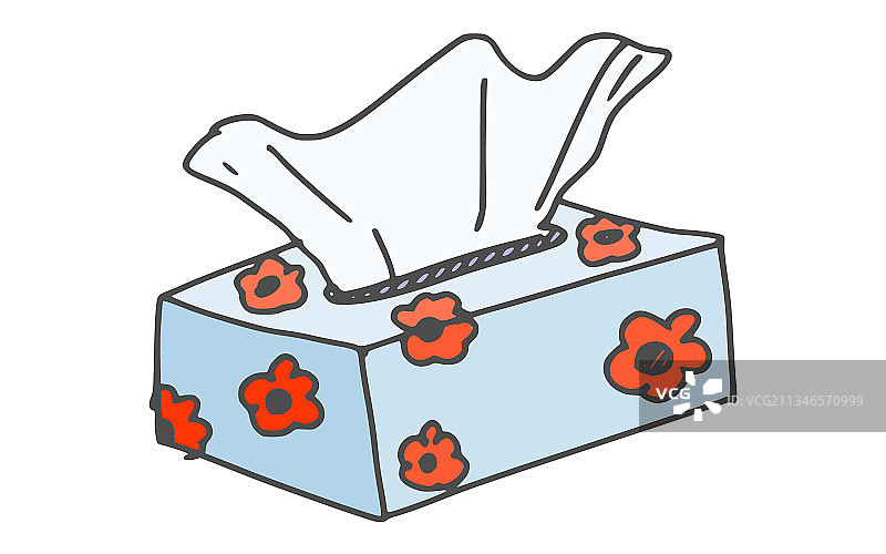 涂鸦风格的纸巾盒图片素材