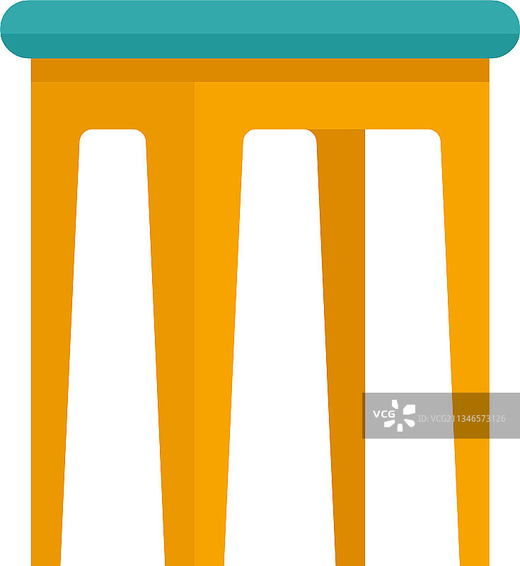 儿童塑料无靠背椅扁平隔离图标图片素材