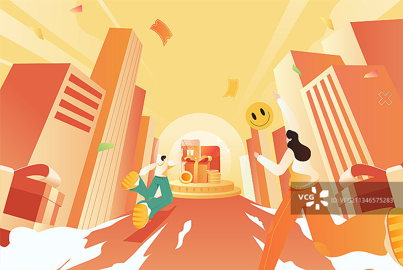 金融电商促销活动插画图片素材