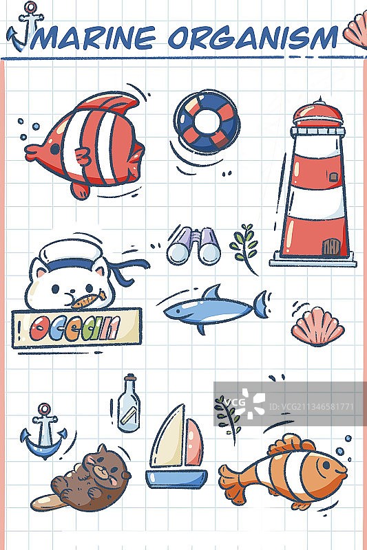 文创插画|海洋生物图片素材