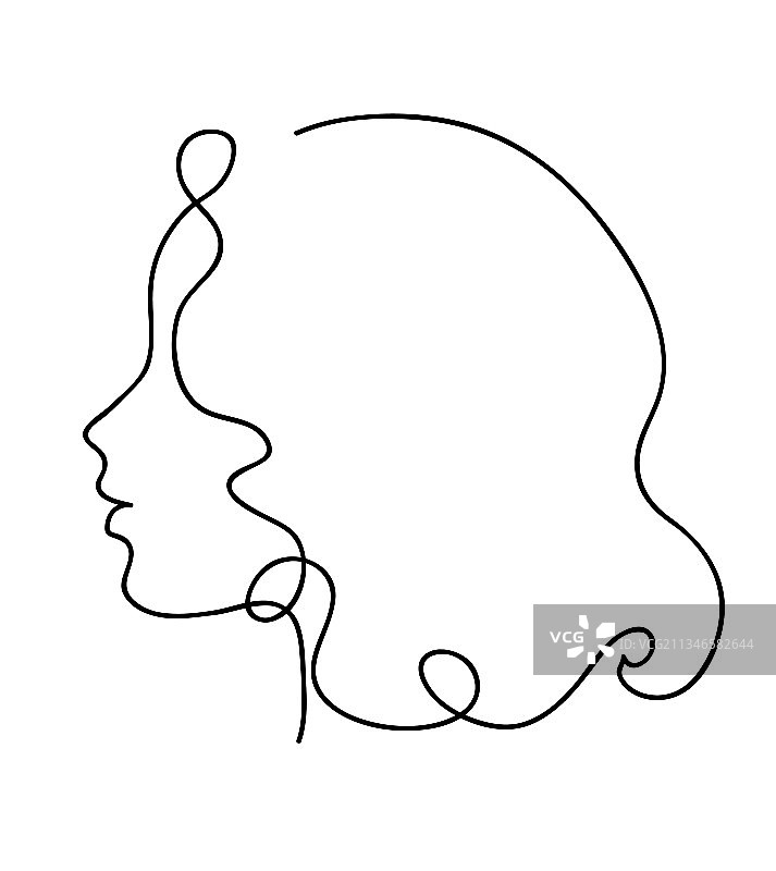 长发女人侧面照图片素材