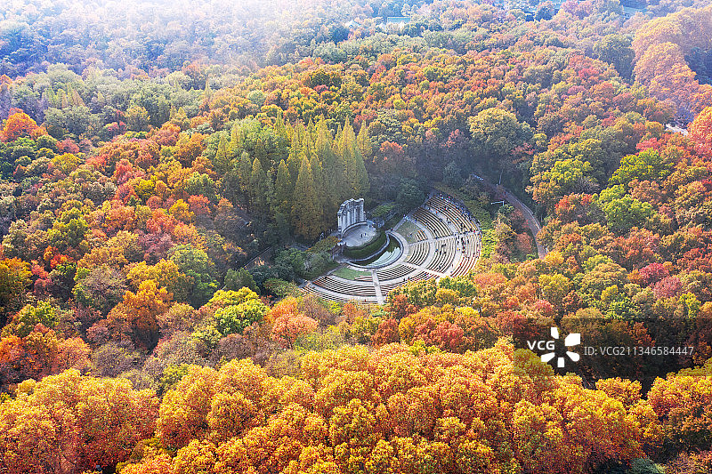 南京中山陵音乐台的秋季图片素材