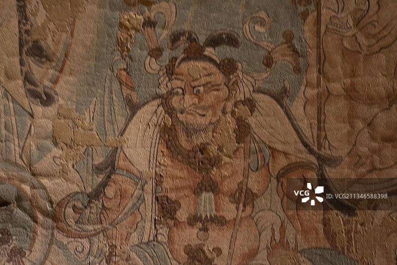 敦煌瓜州榆林窟第二十五窟25窟壁画人物形象图片素材