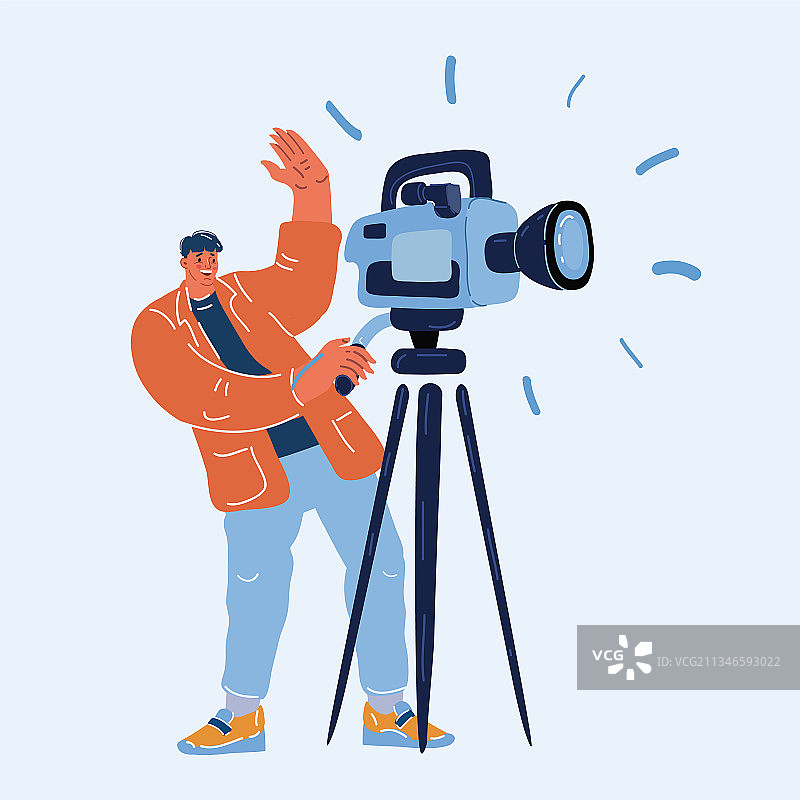 男人使用摄像机图片素材