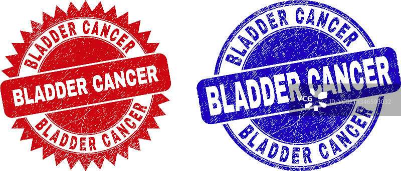 膀胱癌圆形花结印章图片素材