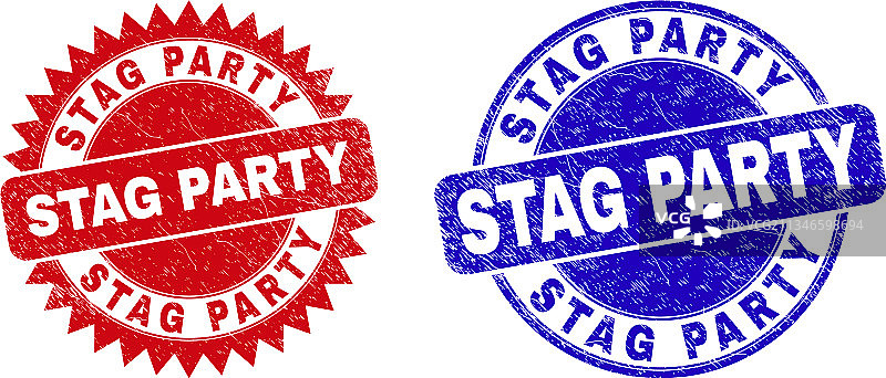 单身派对圆形花结印章图片素材