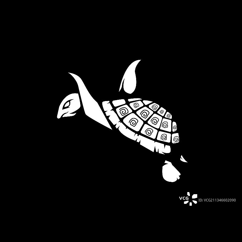 海龟吉祥物标志剪影图片素材