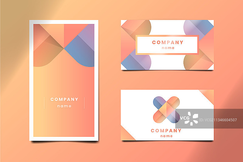 橙色名片设计图片素材