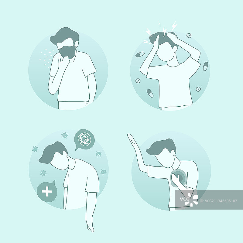 男子感染新冠病毒图片素材