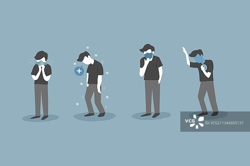 男子感染新冠病毒图片素材