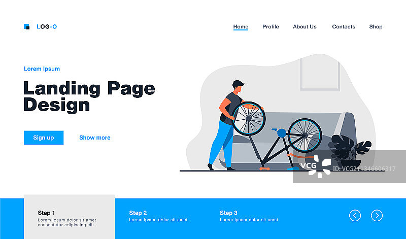 男人在家修理自行车图片素材