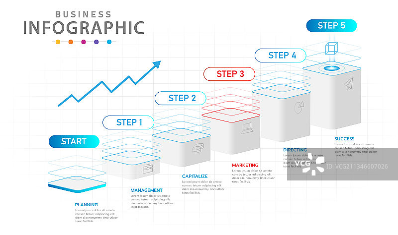 现代科幻项目时间线信息图（6步）图片素材