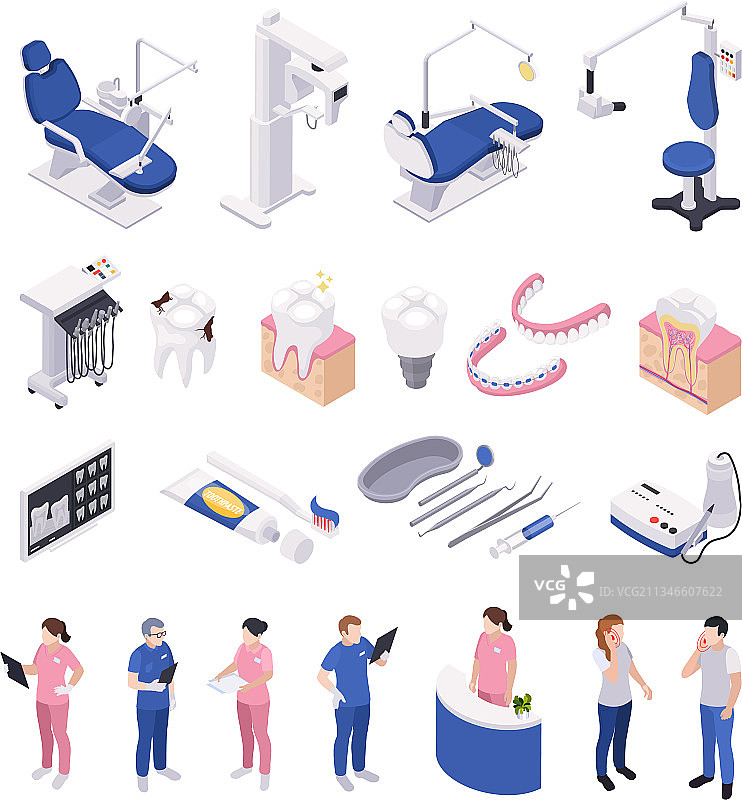 口腔医学图标集图片素材