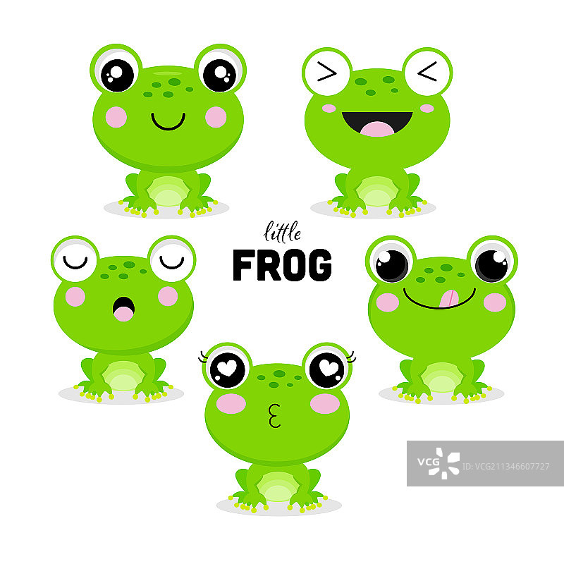 卡通风格小青蛙合集图片素材