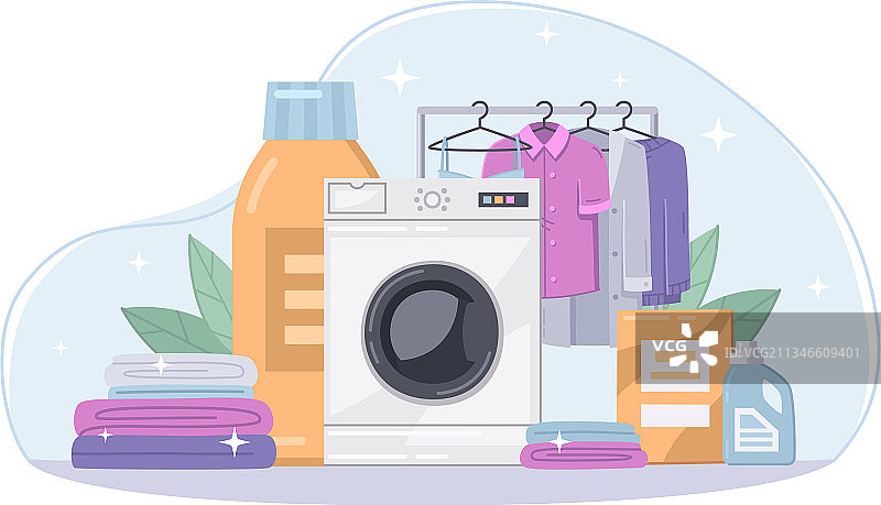 洗衣主题卡通背景图片素材