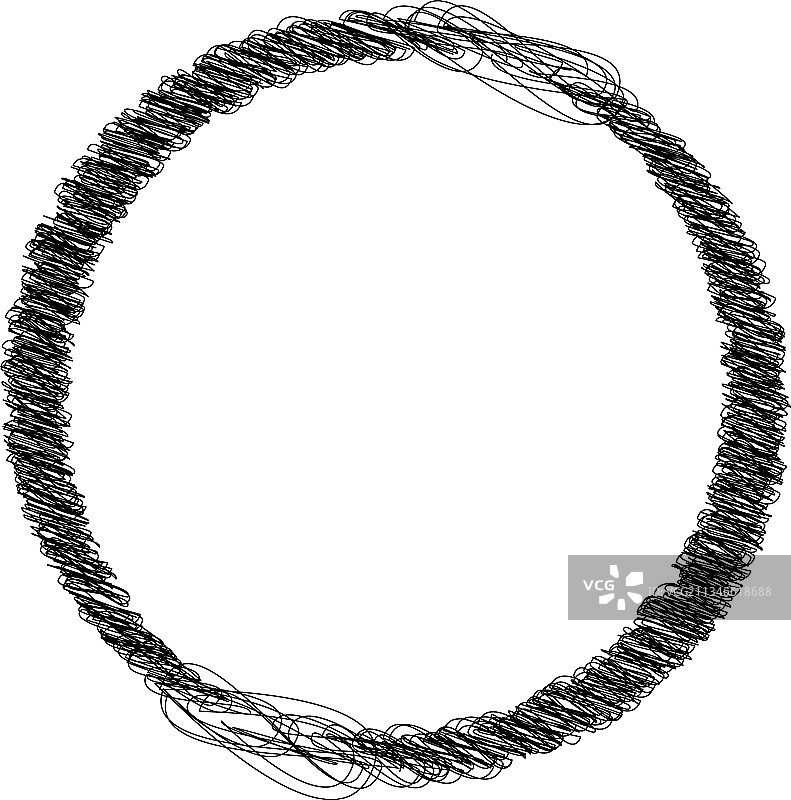 手绘涂鸦草图圆圈图片素材