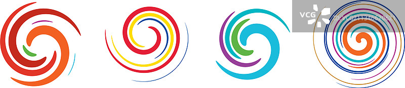 圆形螺旋涡旋涂抹元素图片素材